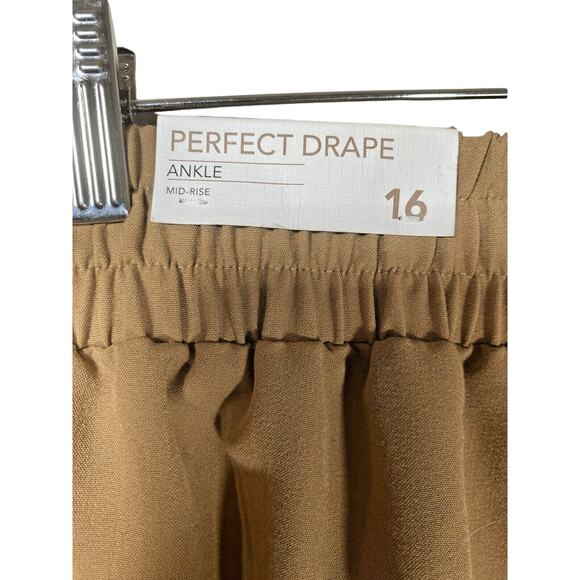 Lane Bryant Tan Relaxed Drawstring Pants Perfect Drape Ankle Mid Rise Size 16 - Picture 4 of 4